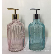 embossed glass liquid hand soap dispenser